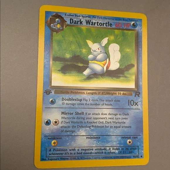 Pokemon WOTC 1st Edition Team Rocket 2000 Dark Wartortle 46/82 - Picture 7 of 7